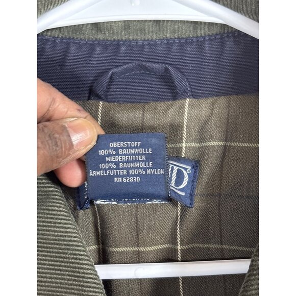 Lands End Mens Regular Fit Cotton Jacket L 42-44 Navy & Olive Color With Plaid L - Picture 5 of 13